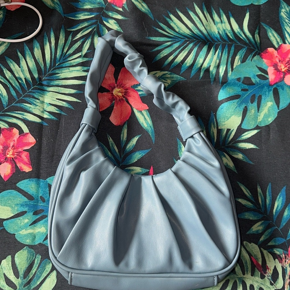 Olivia and Kate blue leather shoulder bag